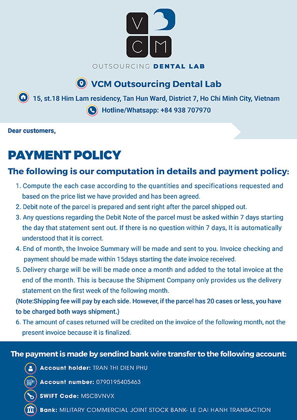 VCM payment policy