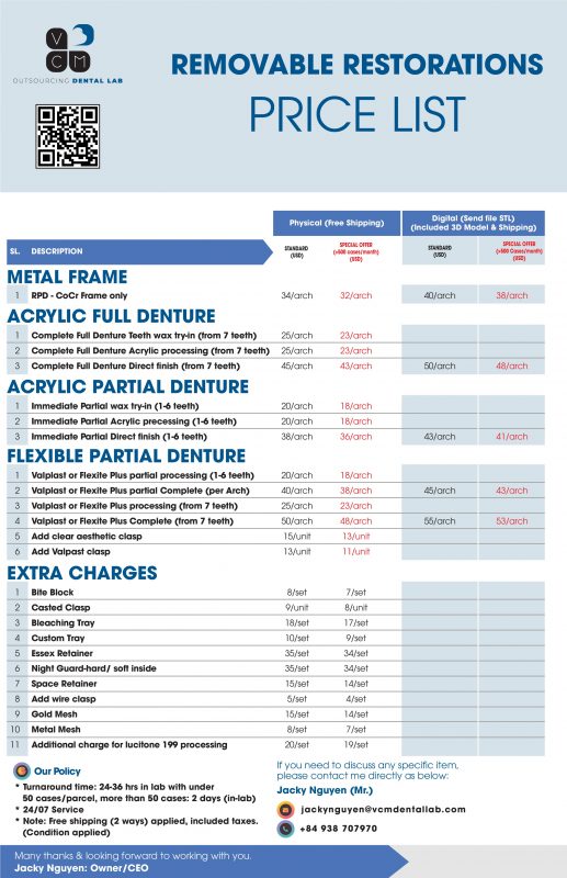 Pricelistspecialdeal VCM Dental Lab